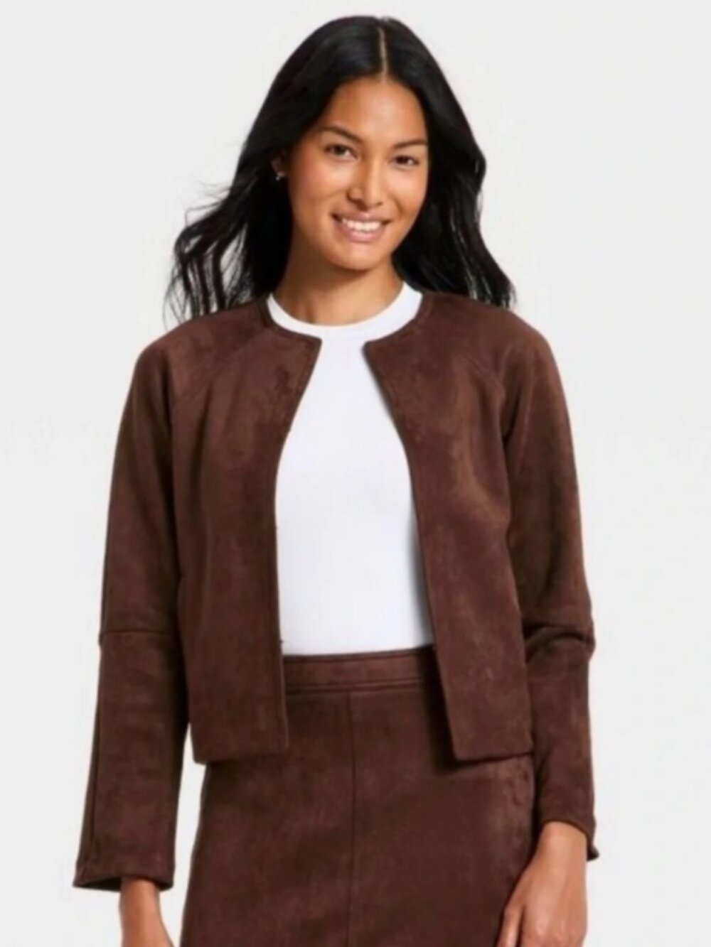 A New Day Brown Faux Suede Jacket